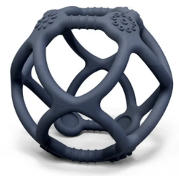 Ball teething ball in silicone with tactile surfaces